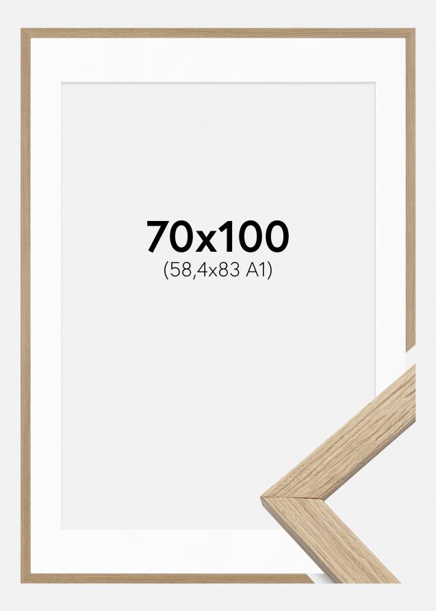 Ramme Stilren Eg 70x100 cm - Passepartout Hvid 59,4x84 cm