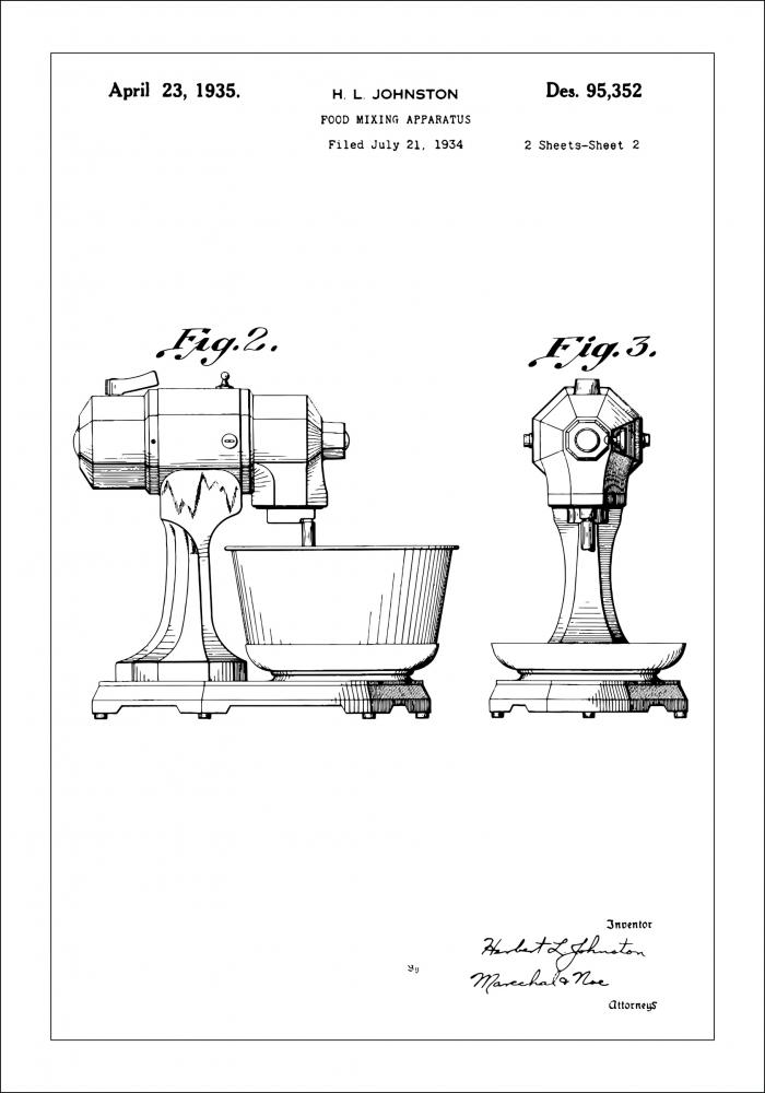 Patenttegning - Mixer II Plakat
