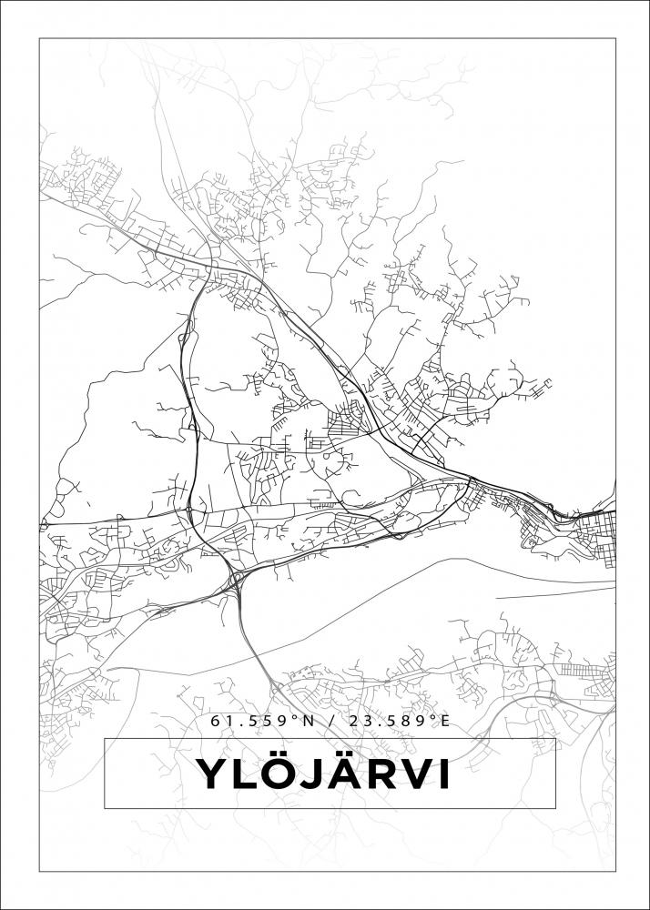 Kort - Yljrvi - Hvid Plakat