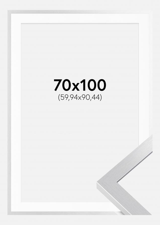 Ramme Selection Sølv 70x100 cm - Passepartout Hvid 24x36 inches