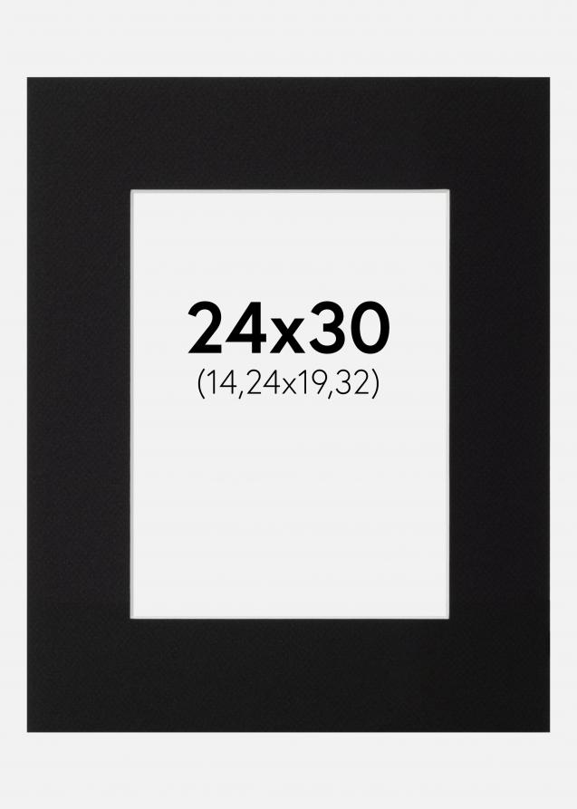 Passepartout Sort Standard (Hvid Kerne) 24x30 cm (14,24x19,32)