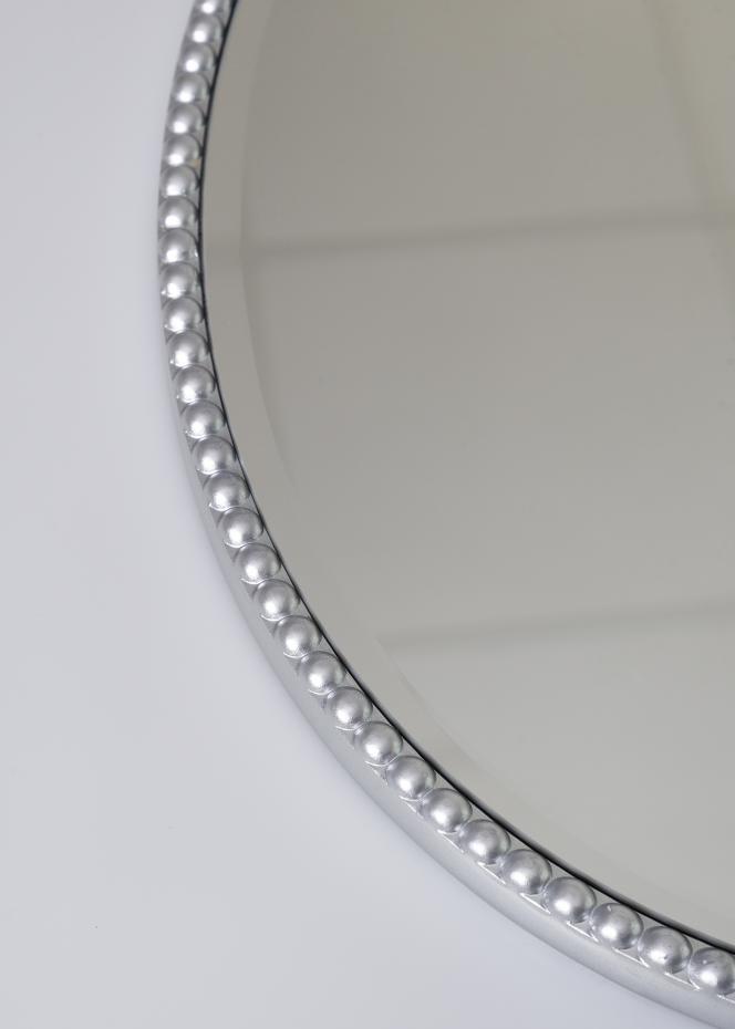 Spejl Oval Beaded Slv 52x72 cm