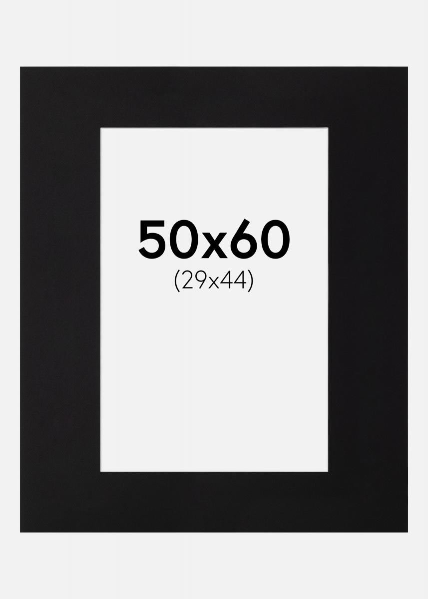 Passepartout Sort (Hvid kerne) 50x60 cm (29x44)