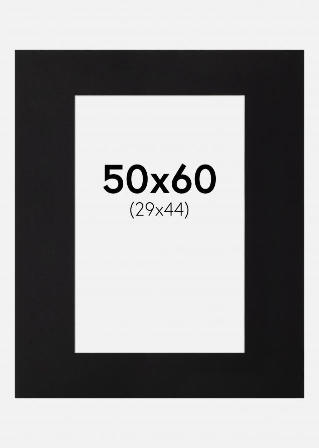 Passepartout Sort Standard (Hvid kerne) 50x60 cm (29x44)