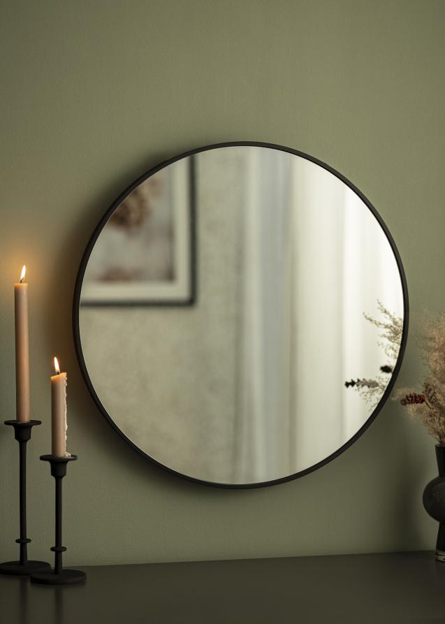 KAILA Round Mirror - Edge Black 60 cm Ø