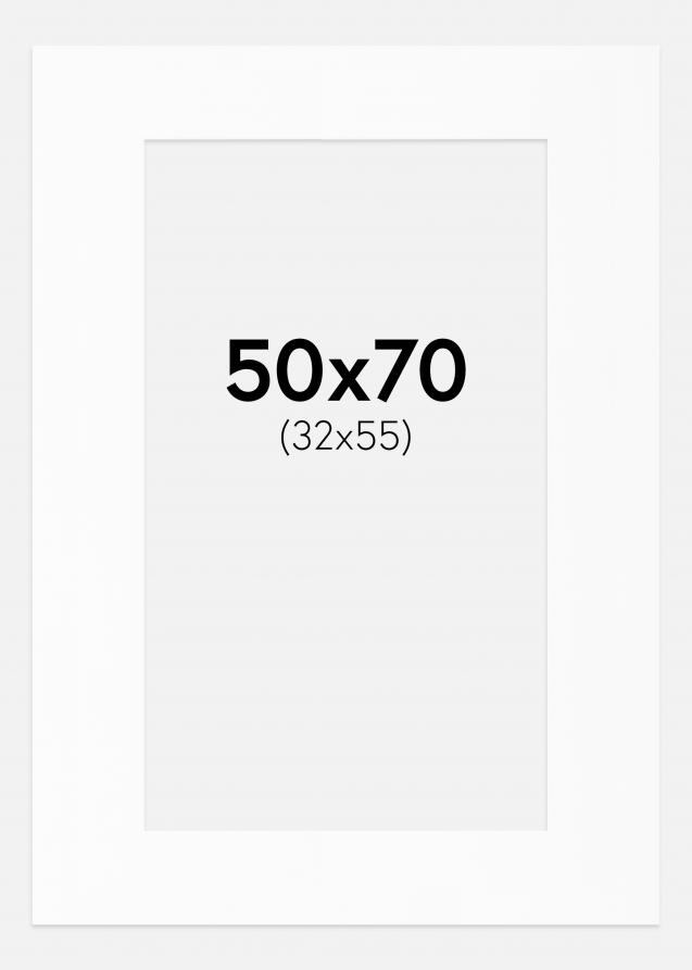 Passepartout Hvid Standard (Hvid kerne) 50x70 cm (32x55)