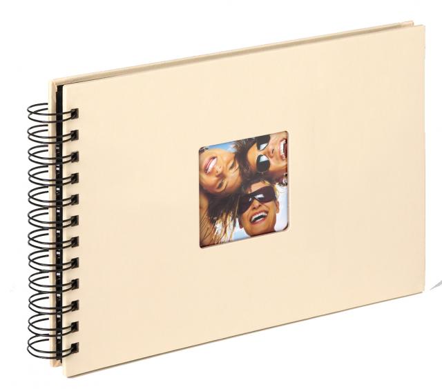 Fun Spiralalbum Creme - 23x17 cm (40 Sorte sider / 20 blade)