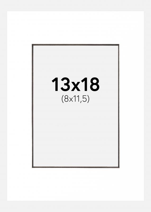 Passepartout Hvid (Sort kerne) 13x18 cm (8x11,5 cm)