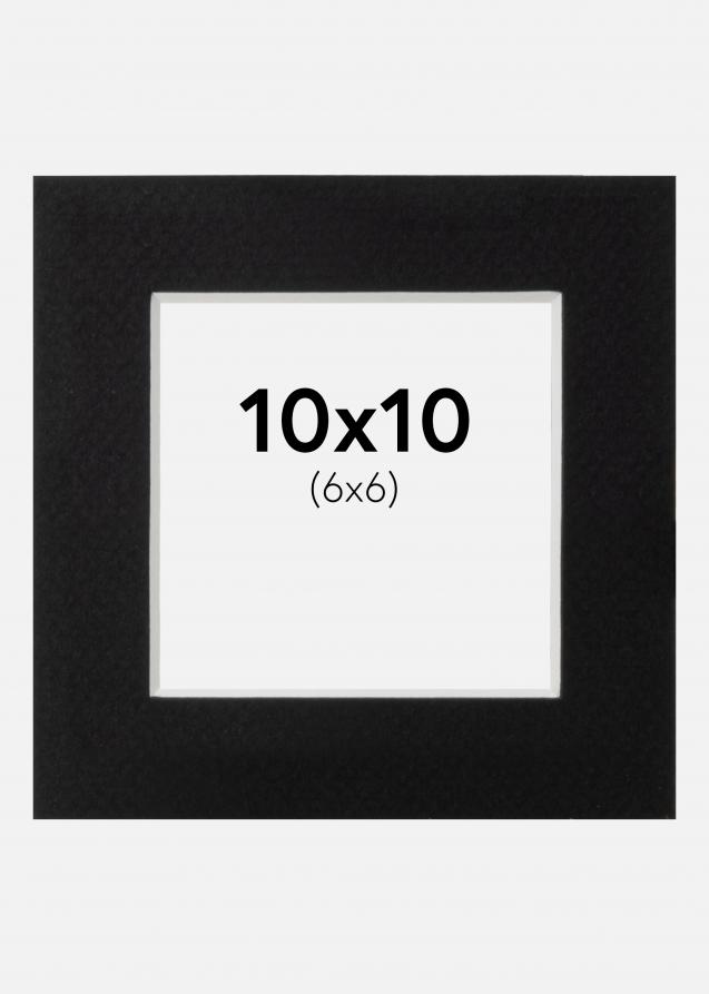 Passepartout Sort Standard (Hvid Kerne) 10x10 cm (6x6)