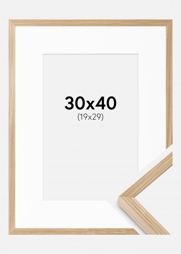 Ramme Soul Oak Veneer 30x40 cm - Passepartout Hvid 20x30 cm
