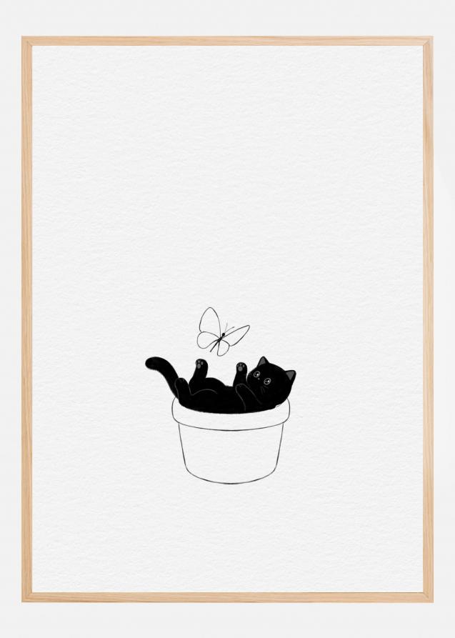 Cute Black Cat Plakat