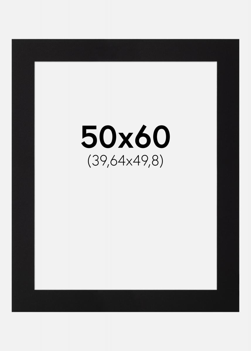 Passepartout Sort (Hvid kerne) 50x60 cm (39,64x49,8)
