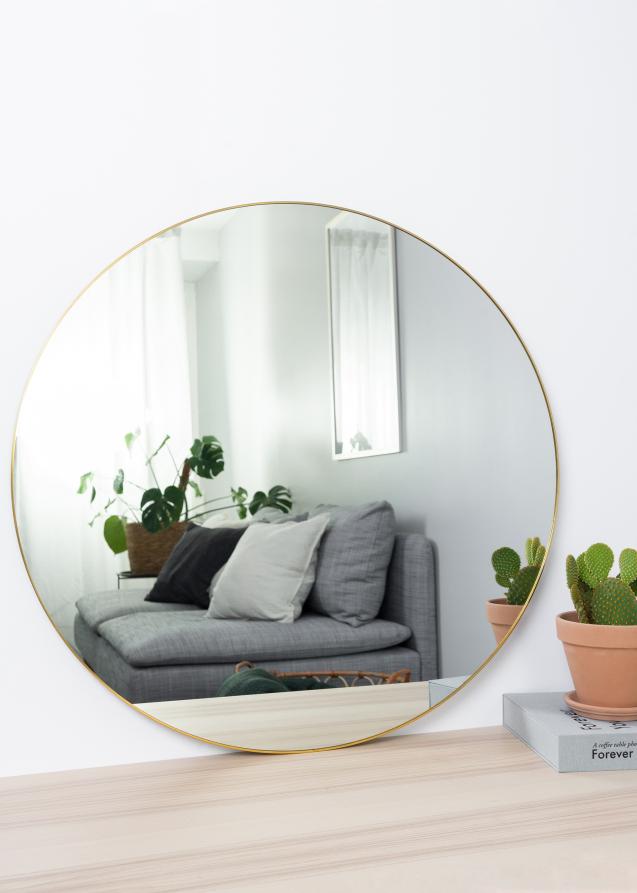 KAILA Round Mirror - Thin Brass 80 cm Ø