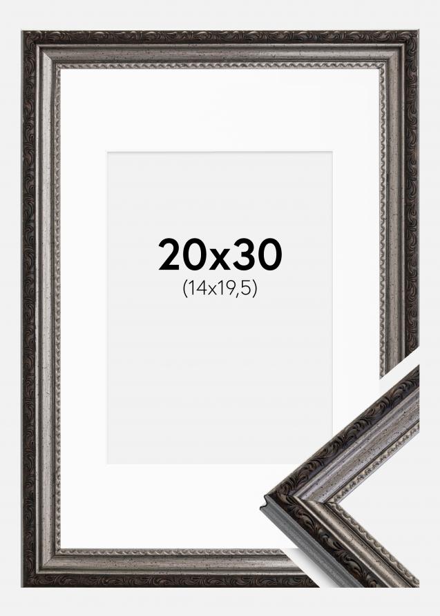 Ramme Abisko Sølv 20x30 cm - Passepartout Hvid 15x21 cm (A5)
