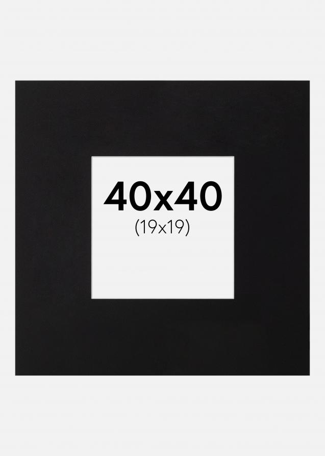 Passepartout XL Sort (Hvid kerne) 40x40 cm (19x19)