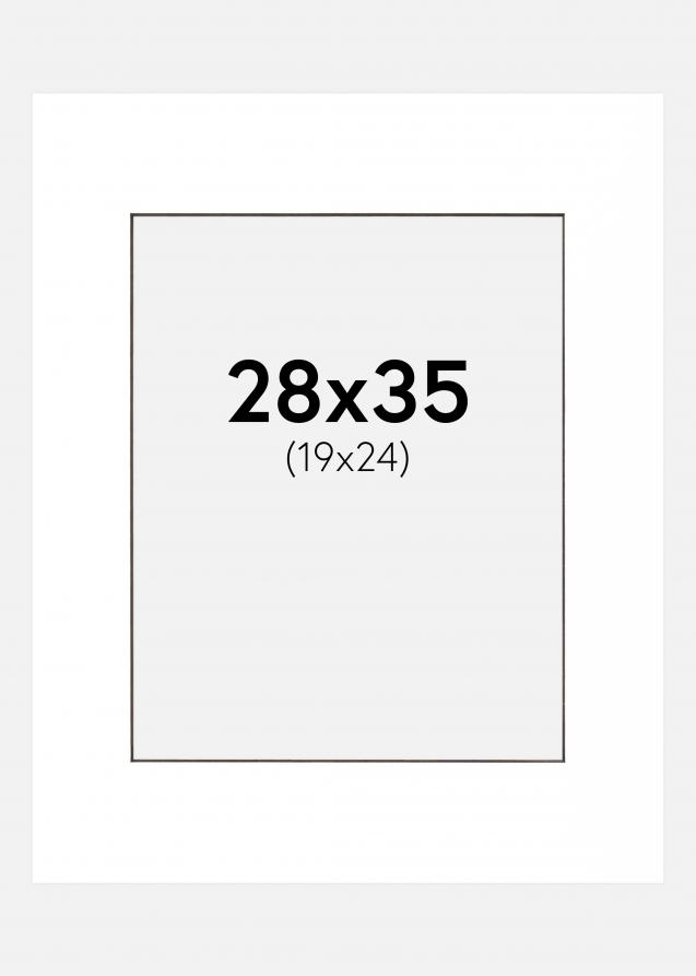 Passepartout Hvid (Sort kerne) 28x35 cm (19x24 cm)