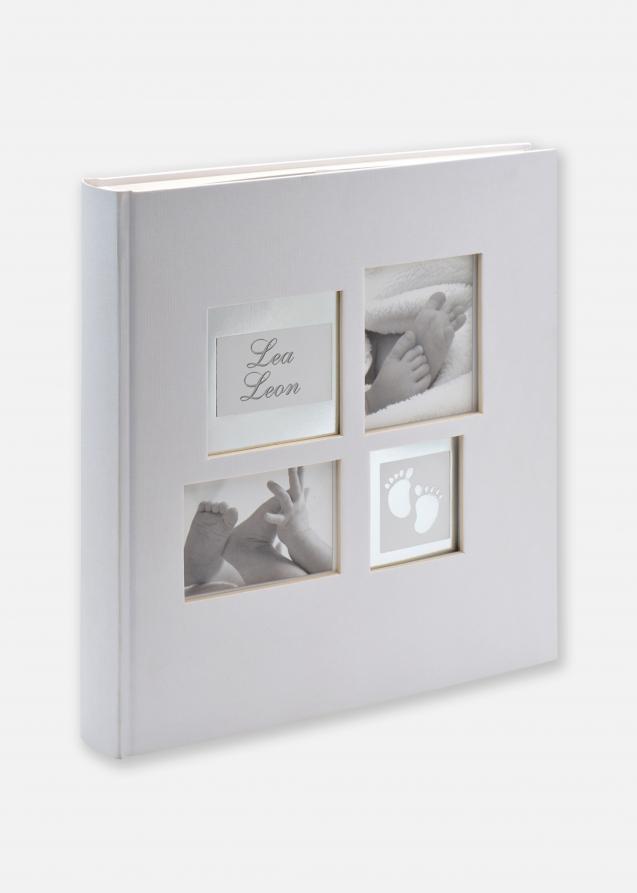 Little Foot Album grå-hvid - 28x30,5 cm (60 Hvide sider / 30 blade)