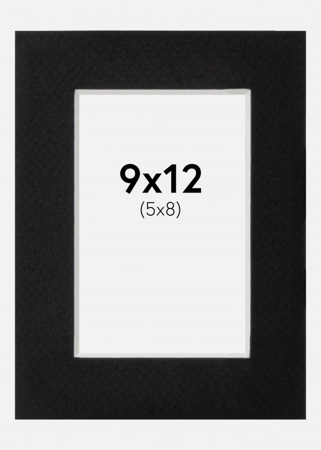 Passepartout Sort Standard (Hvid Kerne) 9x12 cm (5x8)