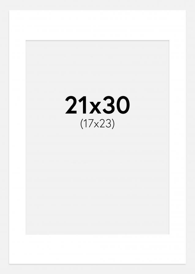 Passepartout Superhvid (Hvid Kerne) 21x30 cm (17x23)