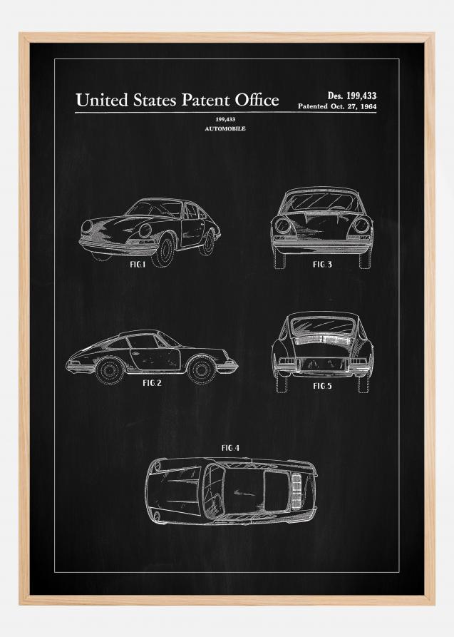 Patent Print - Porsche 911 Carrera - Black Plakat
