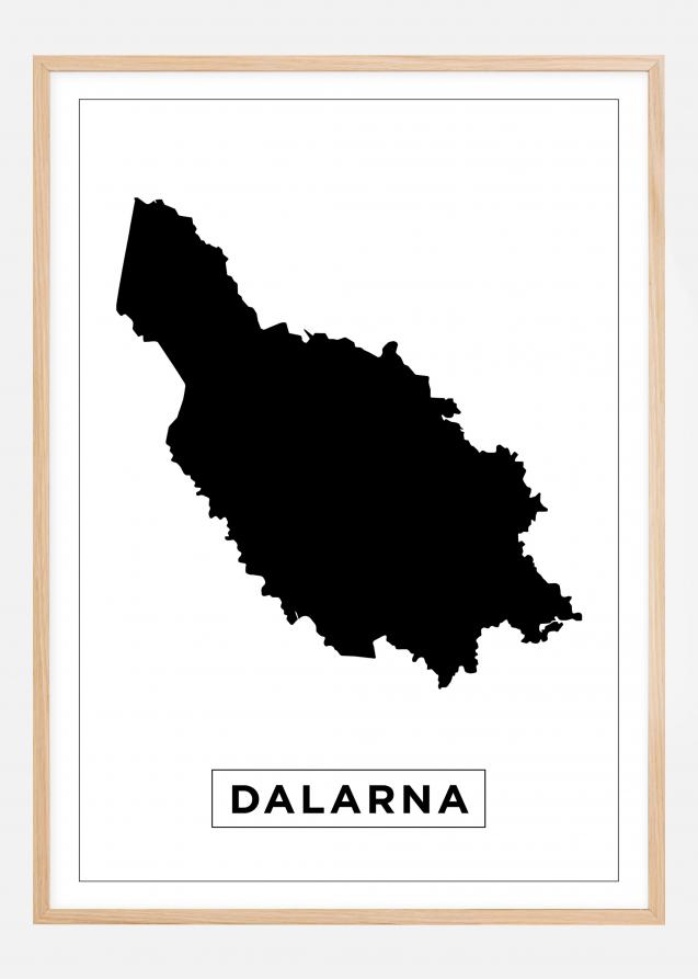 Kort - Dalarna - Hvid Plakat