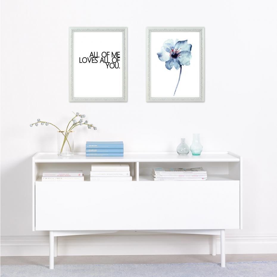 Aquarelle Flower - Blue - 30x40 cm