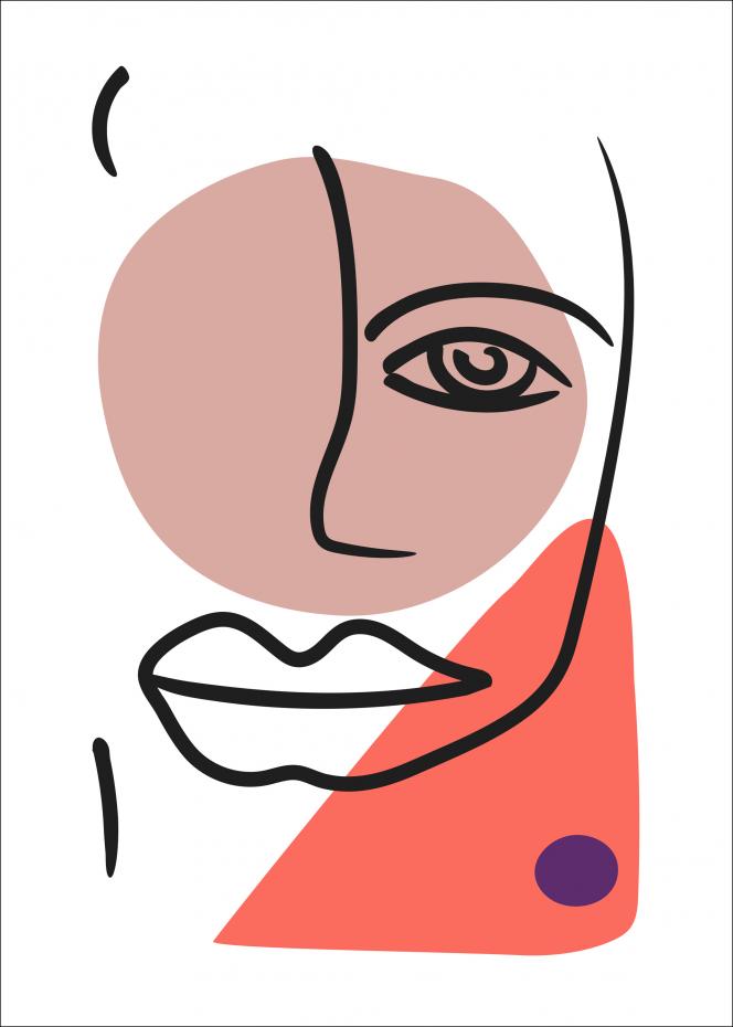 Abstract Face - Red II Plakat