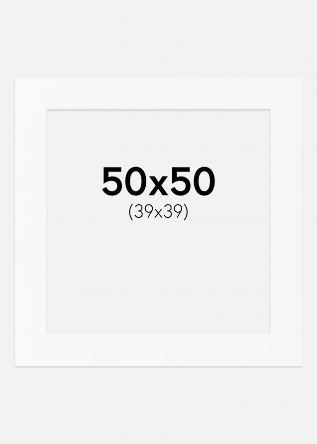 Passepartout Offwhite (Hvid kerne) 50x50 cm (39x39)