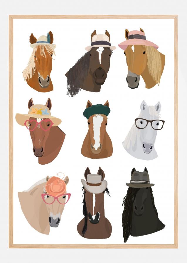 Horses In Hats Plakat
