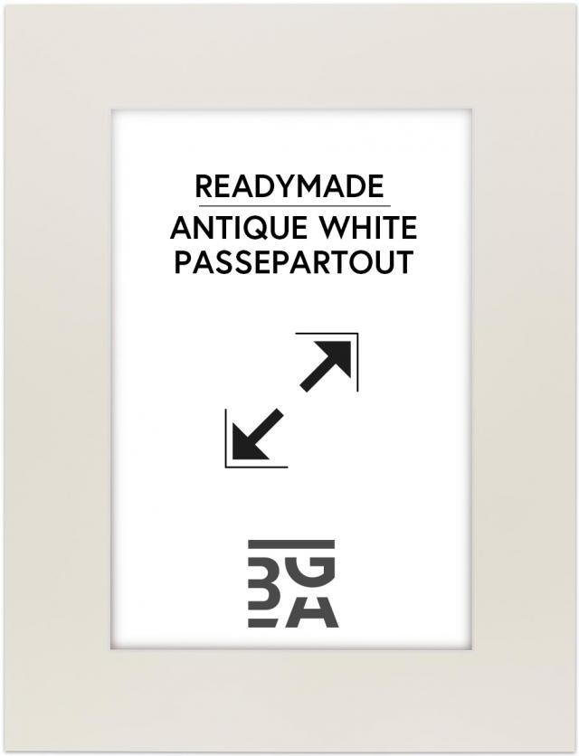 Passepartout Antique White (Hvid kerne) 40x50 cm (28,7x41 - A3)