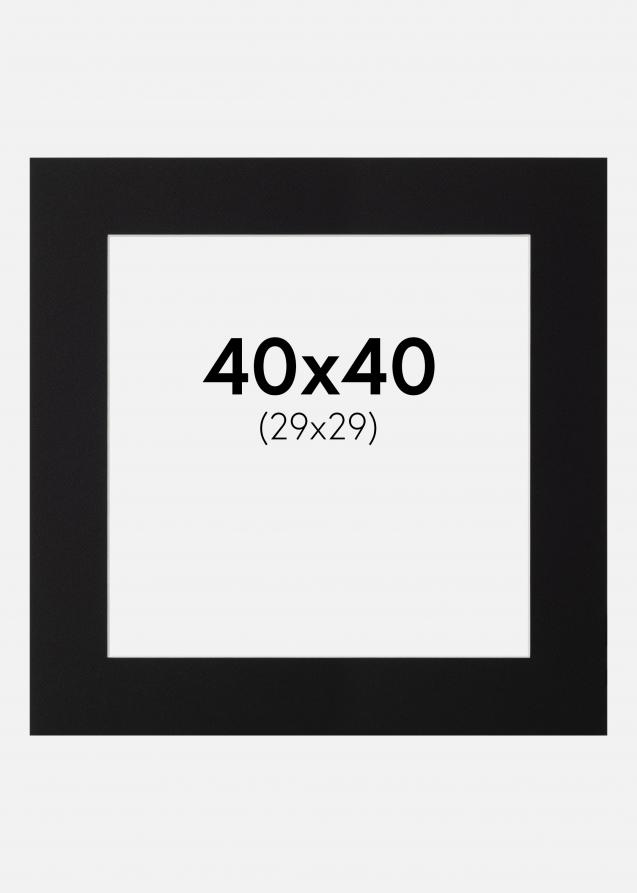 Passepartout Sort Standard (Hvid kerne) 40x40 cm (29x29)