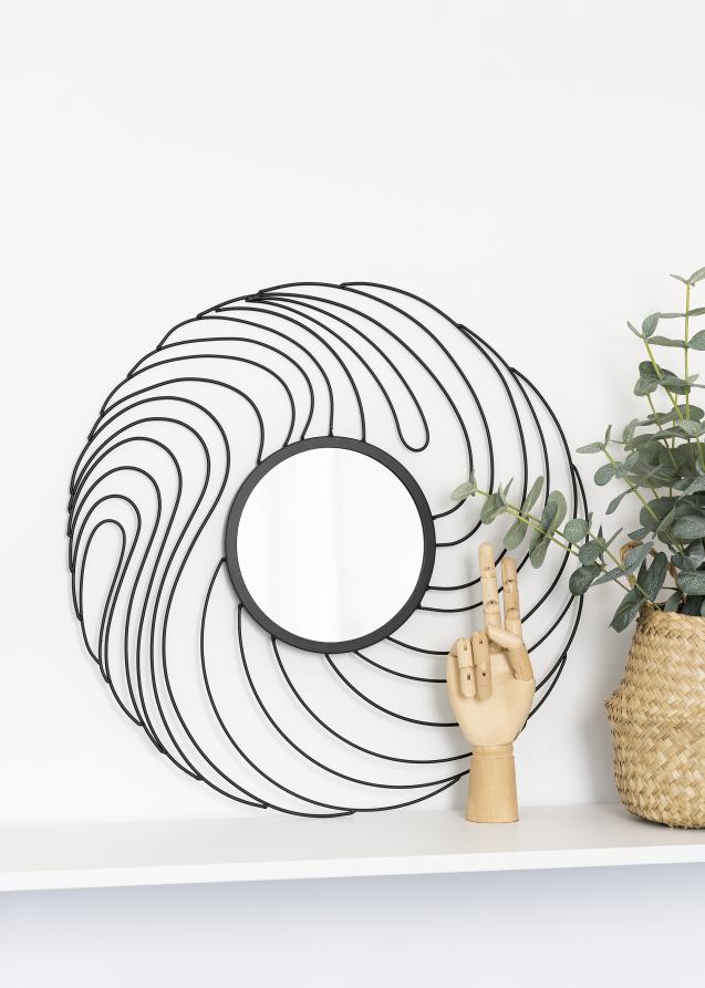 KAILA Spejl Storm - Sort 50 cm Ø