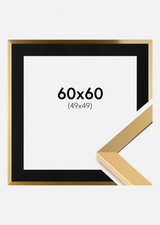 Ramme Selection Guld 60x60 cm - Passepartout Sort 50x50 cm