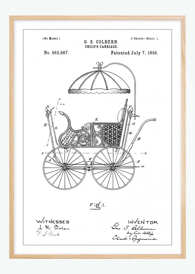 Patenttegning - Barnevogn I Plakat