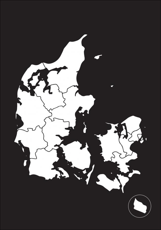 Kort - Danmark - Hvid