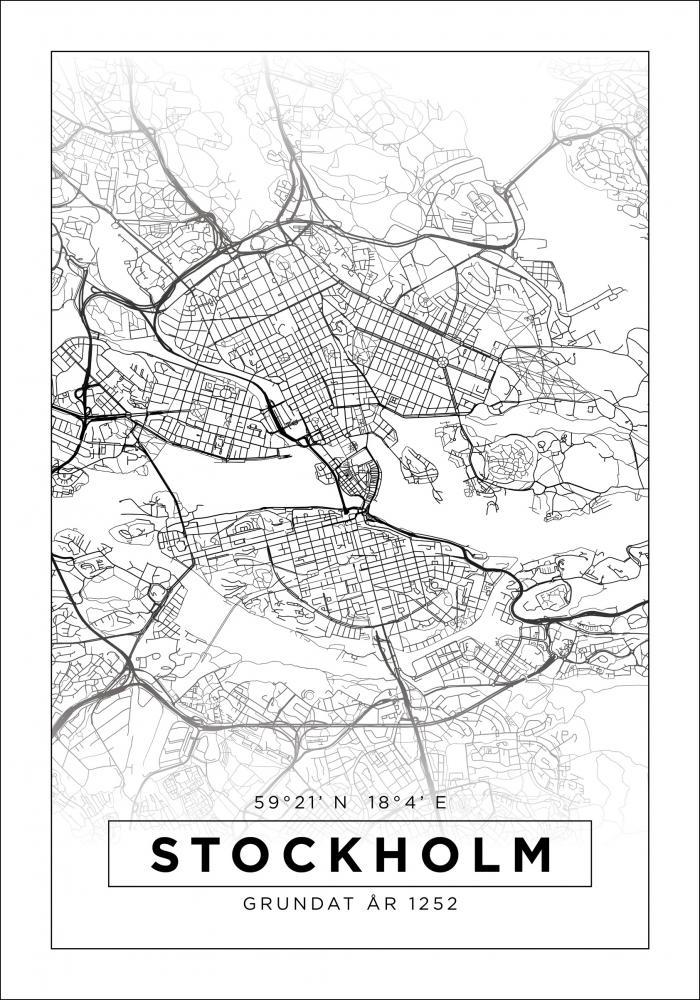 Kort - Stockholm - Hvid