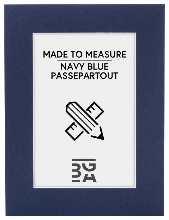 Passepartout Marineblå (Hvid kerne) - Bestilt efter mål