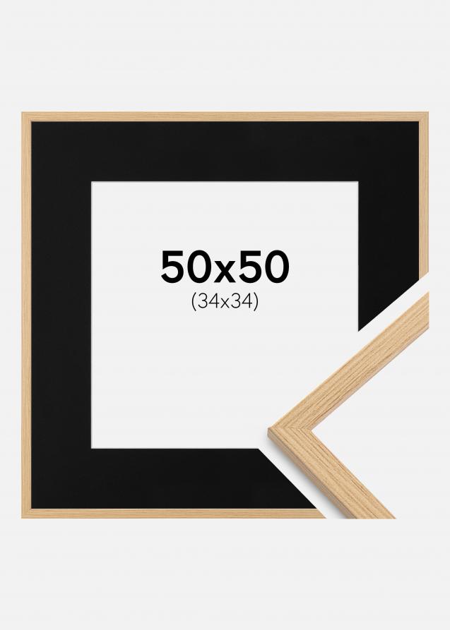 Passepartout Sort Standard (Hvid Kerne) 50x50 cm (34x34)