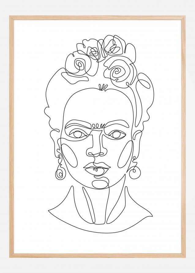 Frida Kahlo - Thin Line Art Plakat