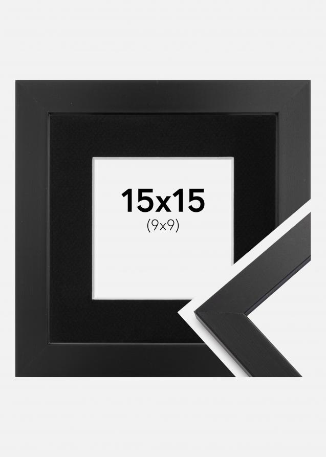 Ramme Black Wood 15x15 cm - Passepartout Sort 10x10 cm