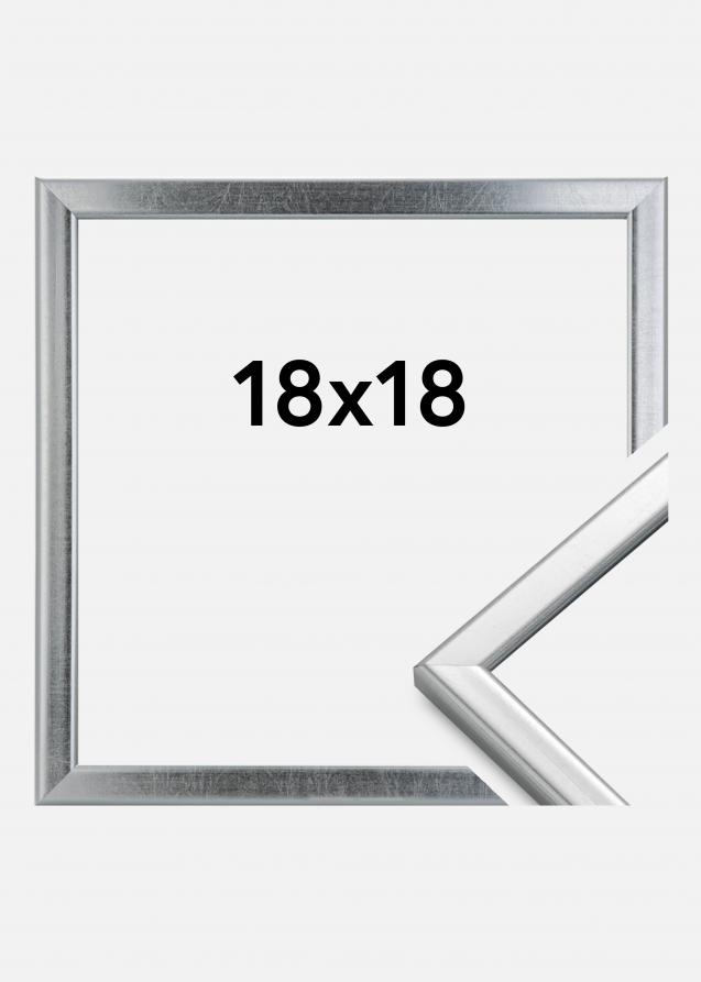 Ramme Slim Mat antirefleksglas Sølv 18x18 cm