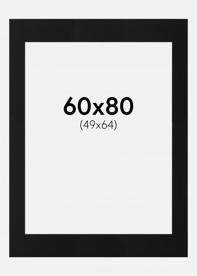 Passepartout Sort Standard (Hvid Kerne) 60x80 cm (49x64)