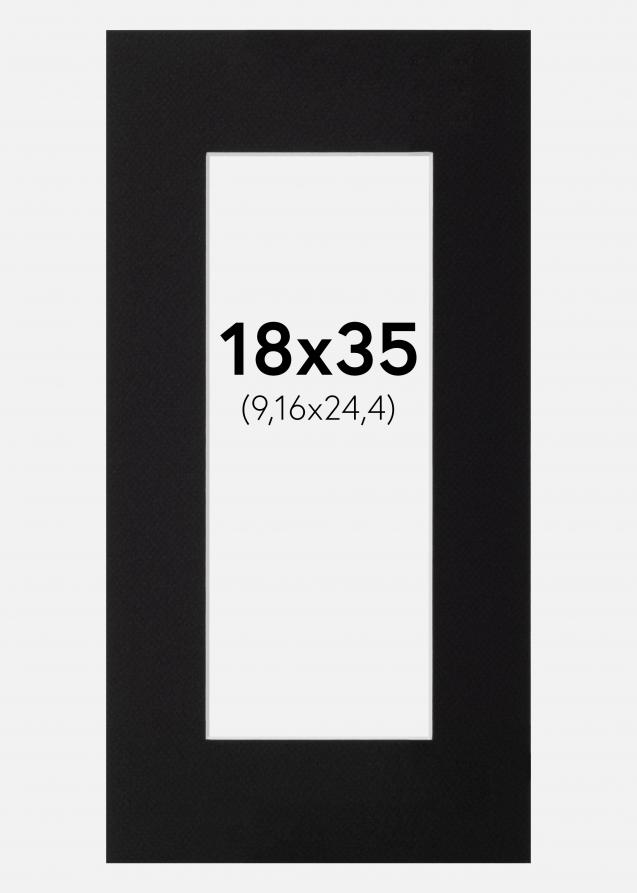 Passepartout Sort Standard (Hvid Kerne) 18x35 cm (9,16x24,4)