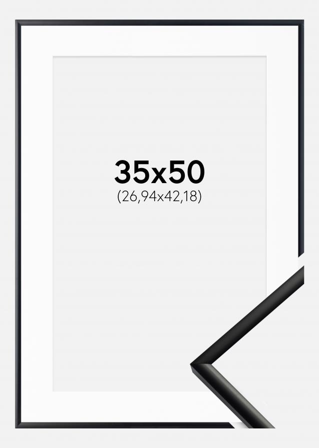 Ramme New Lifestyle Mat Sort 35x50 cm - Passepartout Hvid 11x17 inches