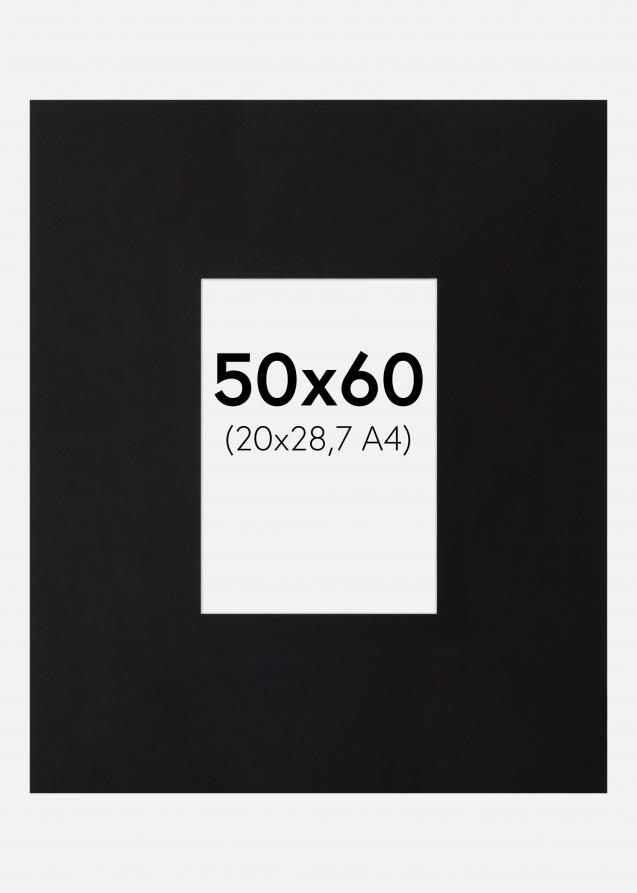 Passepartout XXL Sort (Hvid Kerne) 50x60 cm (20x28,7)