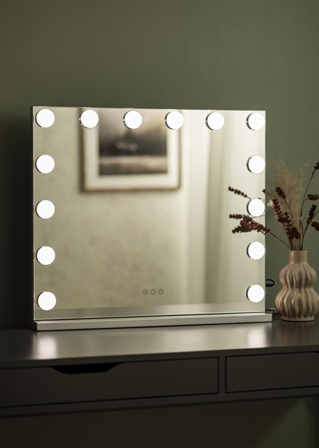 KAILA Makeupspejl Base LED 14 Sølv 65x56 cm