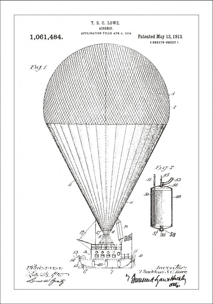 Patenttegning - Luftskib - Hvid