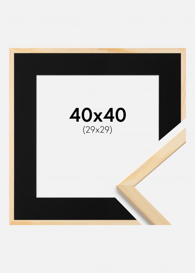 Passepartout Sort Standard (Hvid kerne) 40x40 cm (29x29)