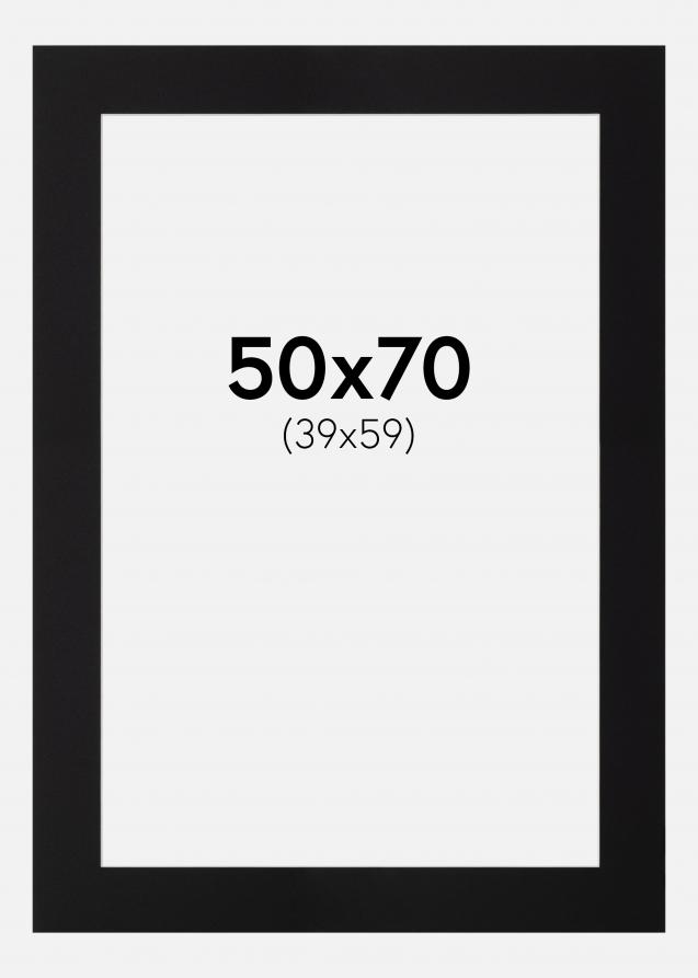 Passepartout Sort Standard (Hvid kerne) 50x70 cm (39x59)