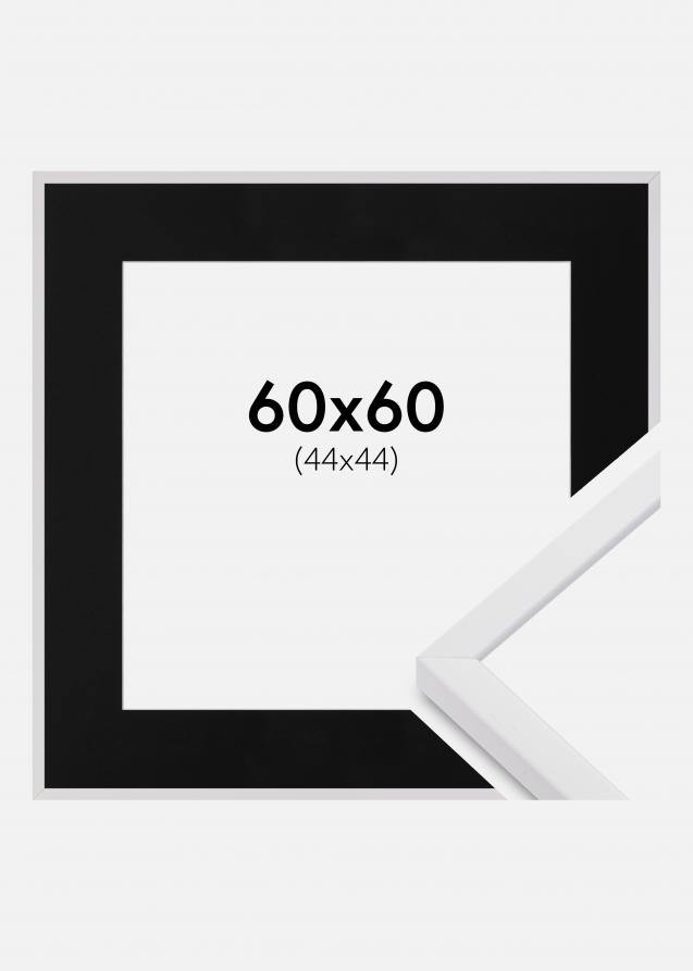Passepartout Sort Standard (Hvid Kerne) 60x60 cm (44x44)